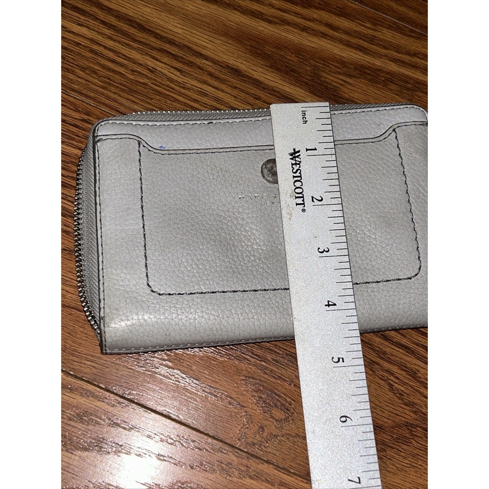 EUC MARC JACOBS LIGHT Dove GENUINE Pebbled Leather Wallet Wristlet New MSPR $155 - Picture 5 of 7